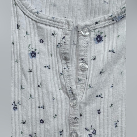 Art Class Blue Floral Button-Down Shirt L(10-12) - Picture 3 of 5